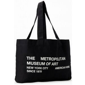 nwt the met metropolitan tote bag oversized black canvas nyc